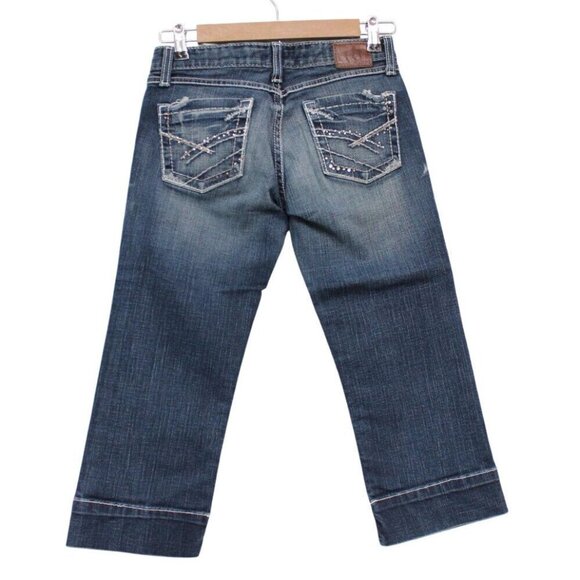 BKE Madison Capri Size 25 Denim Western Rodeo Southwestern Festival Embroidered - Picture 7 of 14